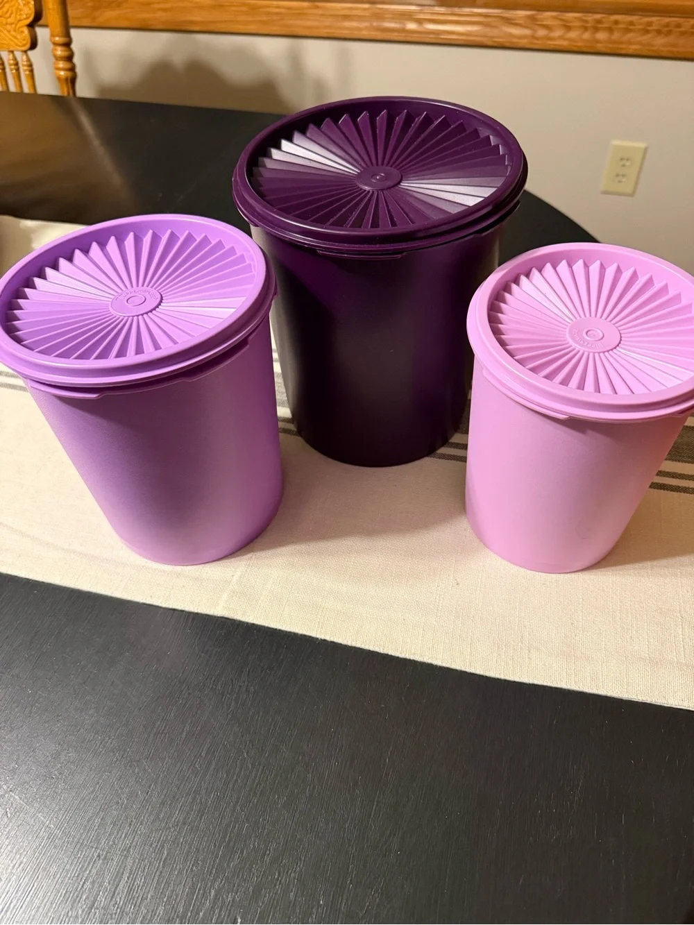 Tupperware Heritage 3-piece purple canister set